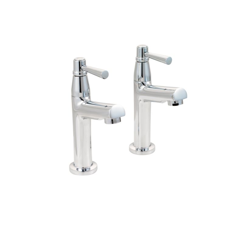 Oslo Lever Pillar Taps Chrome Finish