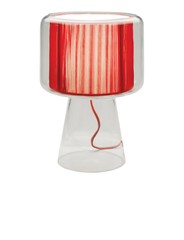 Lights by BandQ Ikon Glass Table Lamp With Red