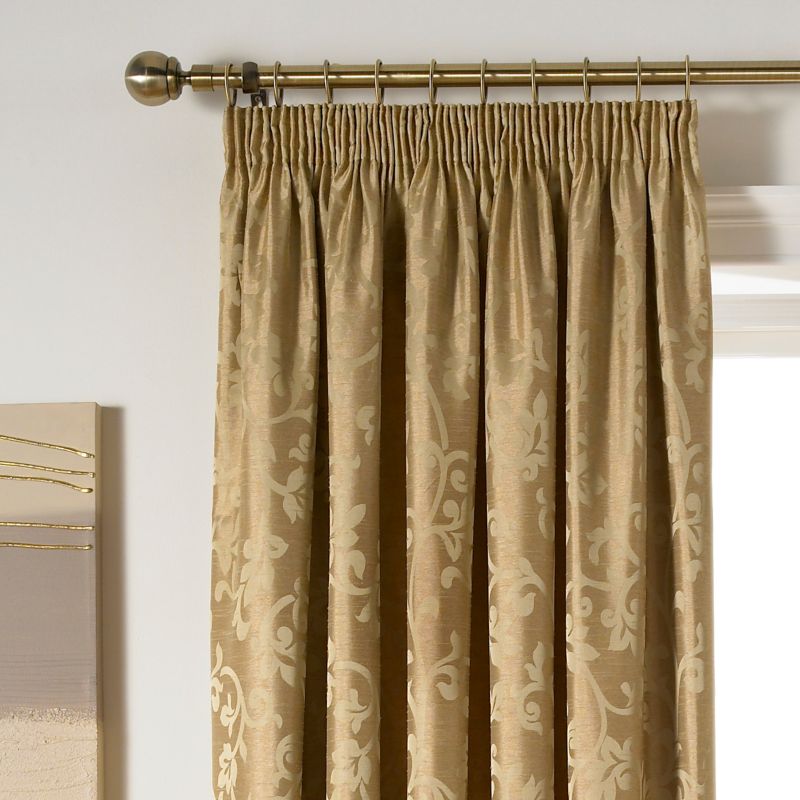 Colours by BandQ Olivia Gold Effect Jacquard Curtain (W)229 x (L)229cm