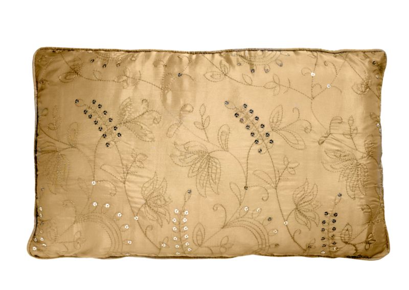 Colours Collection by BandQ Embellished Cushion Gold Effect 30x50cm