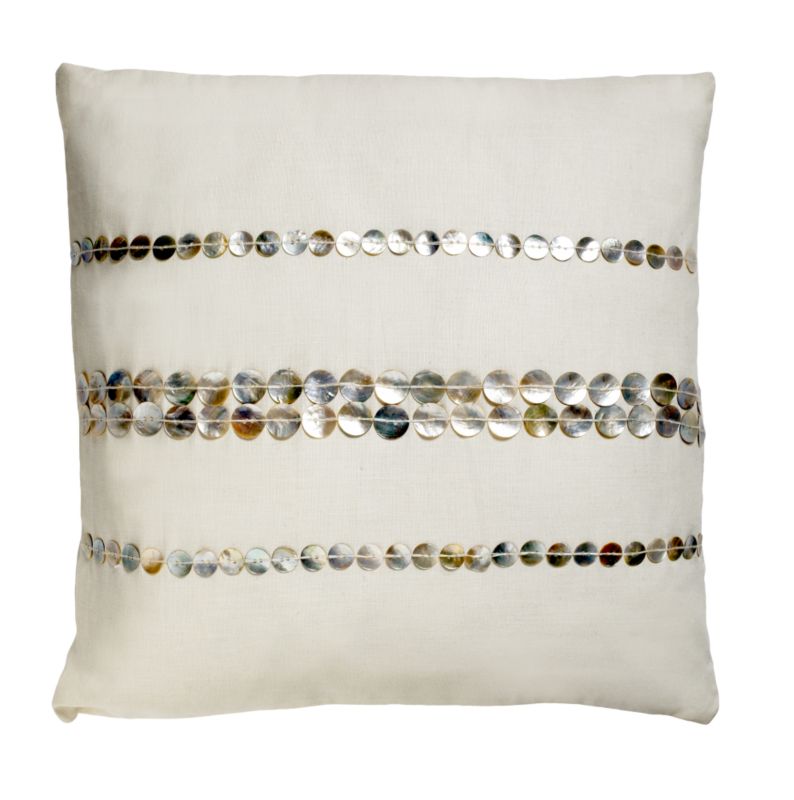 Colours by BandQ Pearlised Button Cushion Natural Mix 43x43cm
