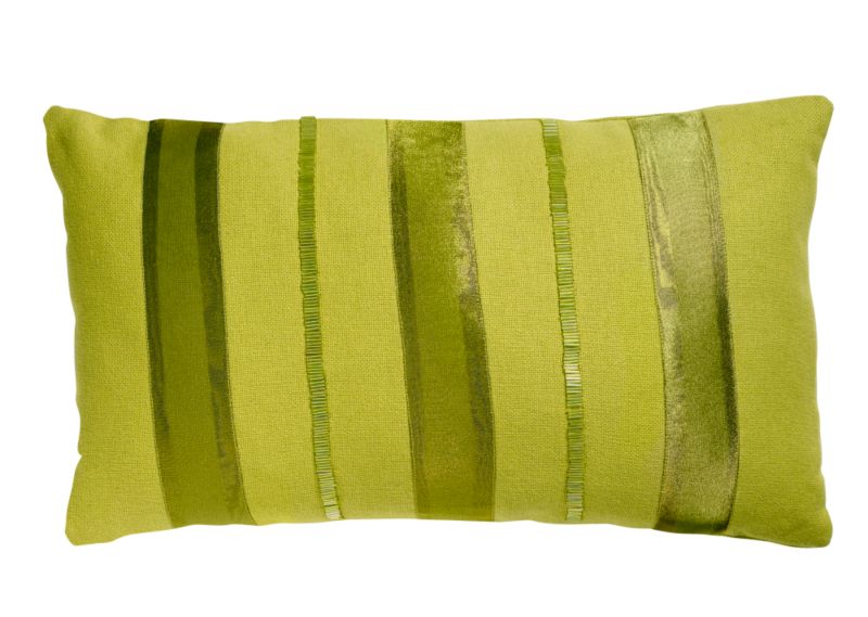 Colours by BandQ Panelled Eden Cushion Green Mix 30x50cm