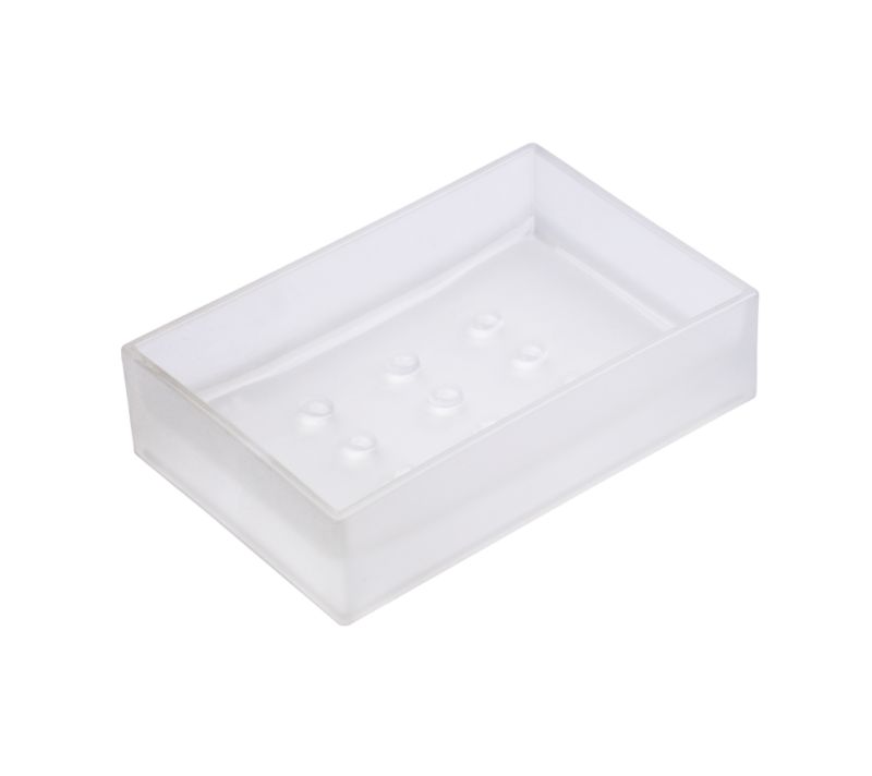 BandQ Clear Quartz Square Soap Dish