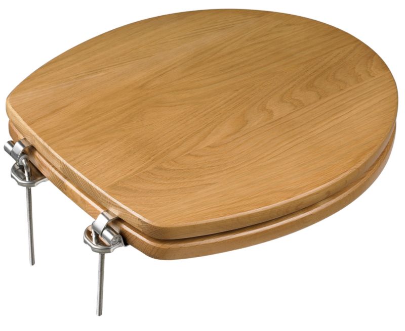 Cooke & Lewis Solid Oak Toilet Seat