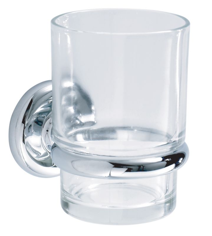 Cirque Glass Toothbrush Holder Chrome Effect