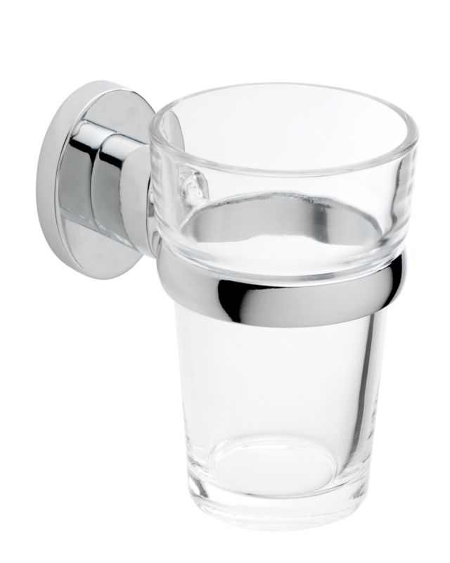 Ultimo Glass Toothbrush Holder Chrome Effect