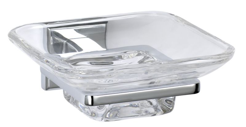 Linear Glass Soap Dish Chrome Effect 14559A26