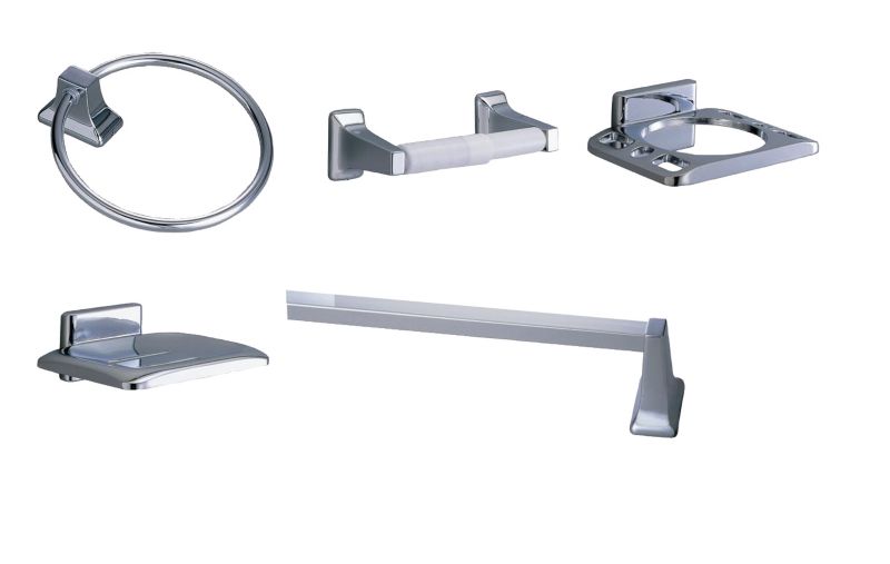Amalfi 5 Piece Bathroom Set Chrome Effect