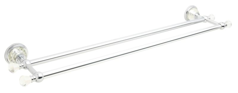 Eva Double Towel Rail Chrome Effect
