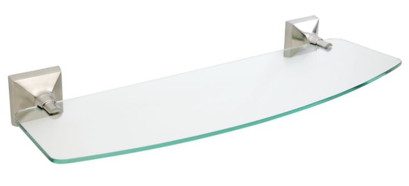 Eclipse Glass Shelf Brushed Nickel Effect