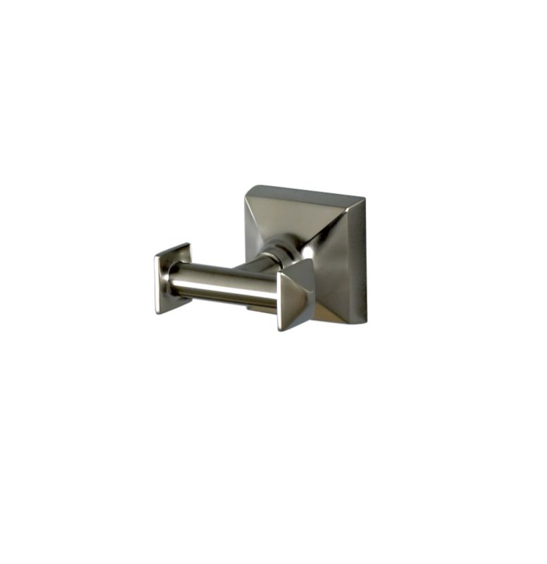 Eclipse Double Robe Hook Brushed Nickel Effect