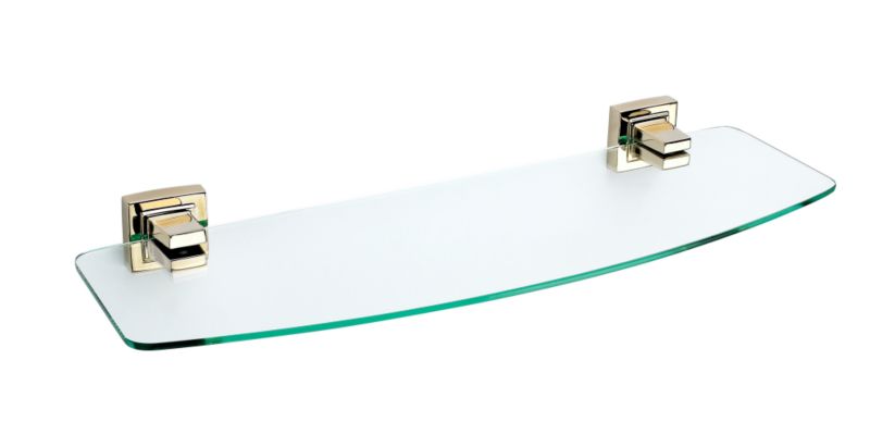Cascade Glass Shelf Gold Effect