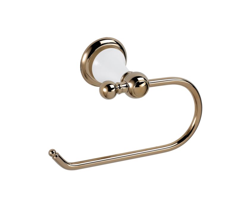 Timeless Ceramic Toilet Roll Holder Gold Effect