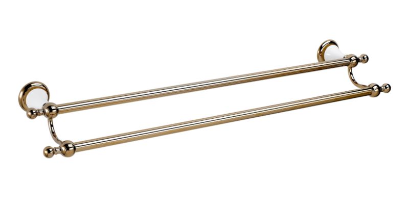 Timeless Ceramic Double Towel Rail Gold Effect