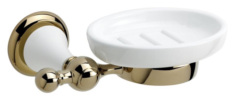 B&Q Timeless Ceramic Soap Dish Gold Effect