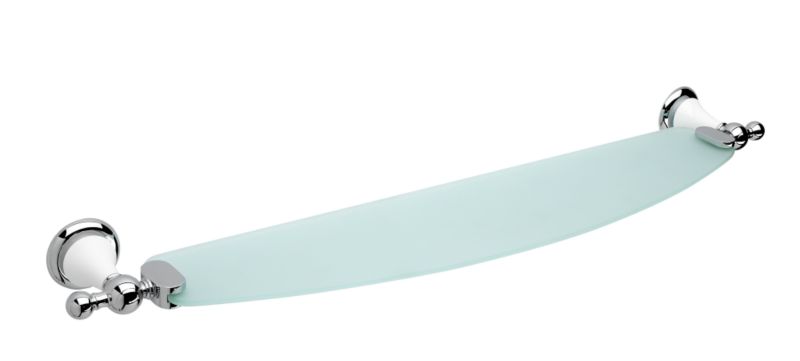 Timeless Glass Shelf CeramicChrome Effect