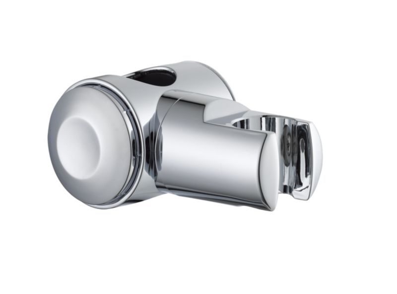 Chrome Shower Head Holder With Riser Rail Attachment