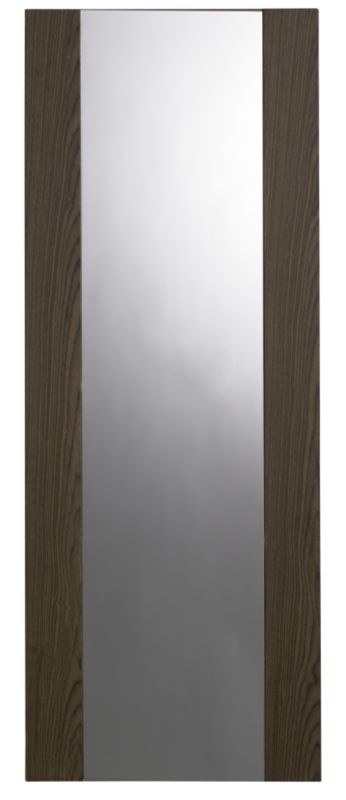 Colours by B&Q Tall Wood Effect Edge Mirror Dark Brown