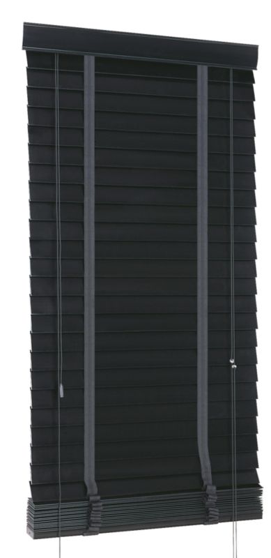 Colours Collection by BandQ Faux Wood Venetian Blind Black L180 x W90cm