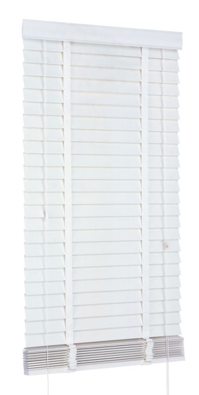 Colours Collection by B&Q Faux Wood Venetian Blind White (L)180 x (W)90cm