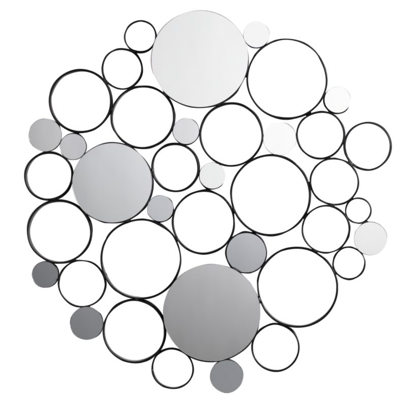 Colours by BandQ Mirror Copenhague Iron Circles Black Dia 60cms