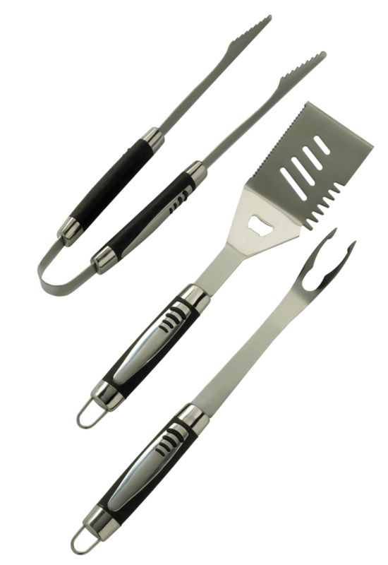 3 Pieces Soft Grip Barbecue Grilling Tool Set