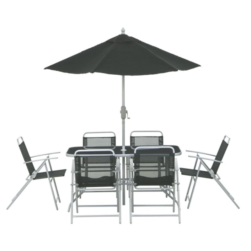 BandQ Lisbon Pack Of 6 Chairs And Parasol