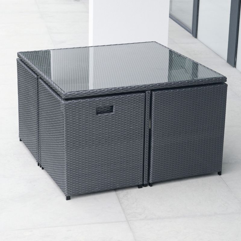 Alternative image for Blooma Java Wicker Glass-Top Garden Dining Table