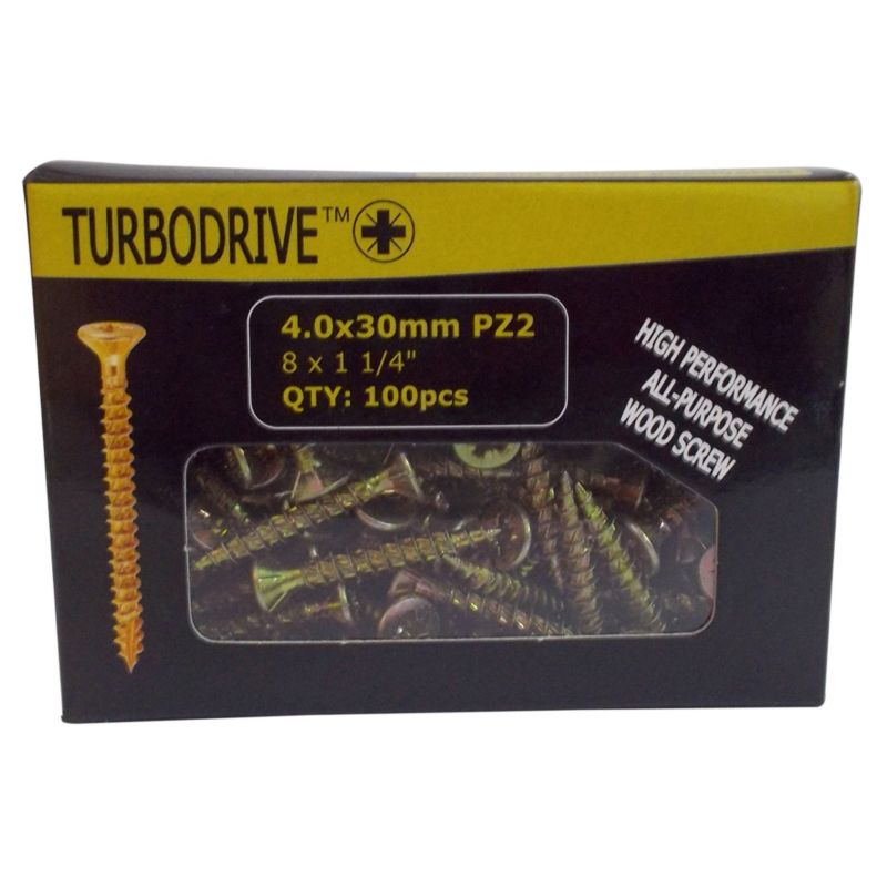 Turbo Drive Wood Screws 100 per pack