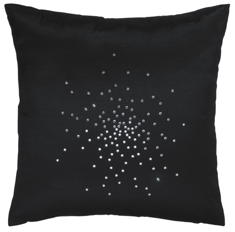 Colours by BampQ Diamante Cushion Black 45x45cm
