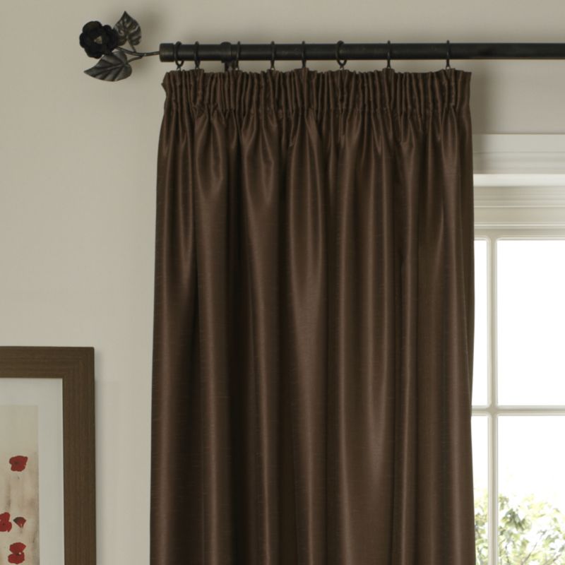 Colours by BandQ Shoana Pleated Curtains Chocolate