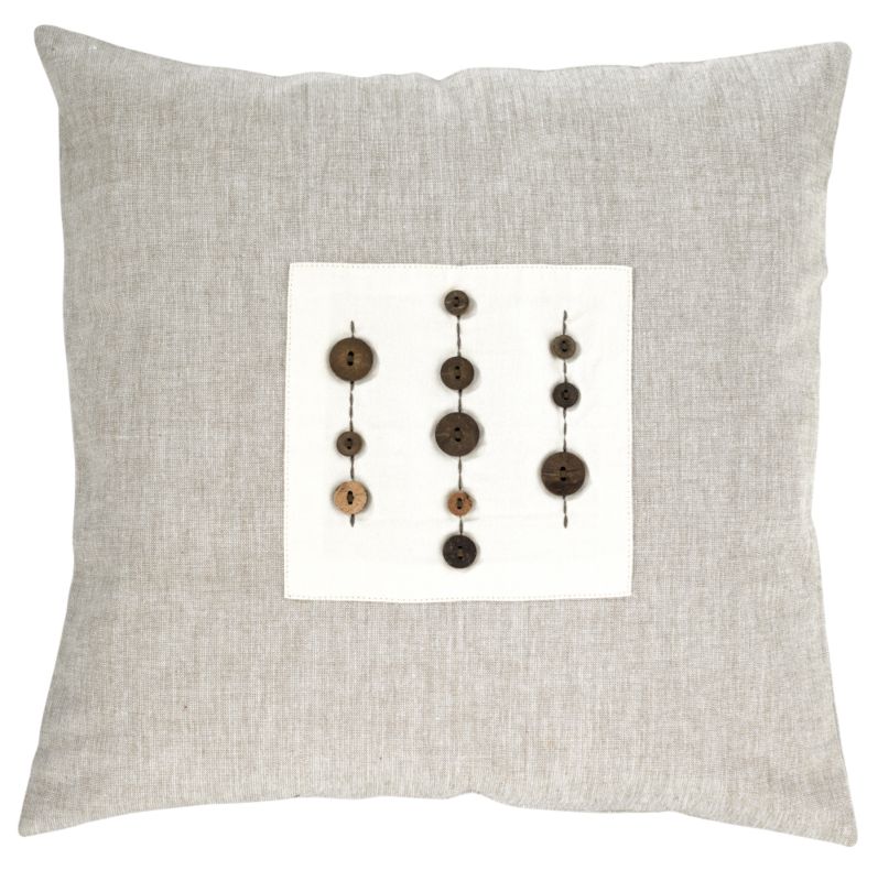 Colours By Bandq Coco Buttons Cushion Natural 40x40cm