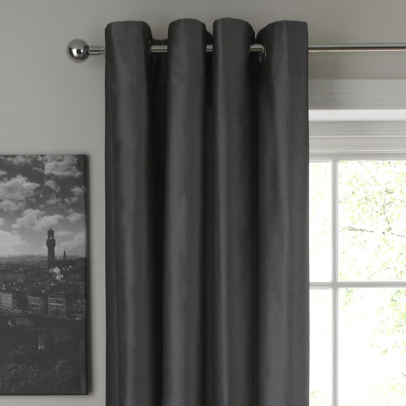 Colours by BandQ Metallic Eyelet Curtains Grey