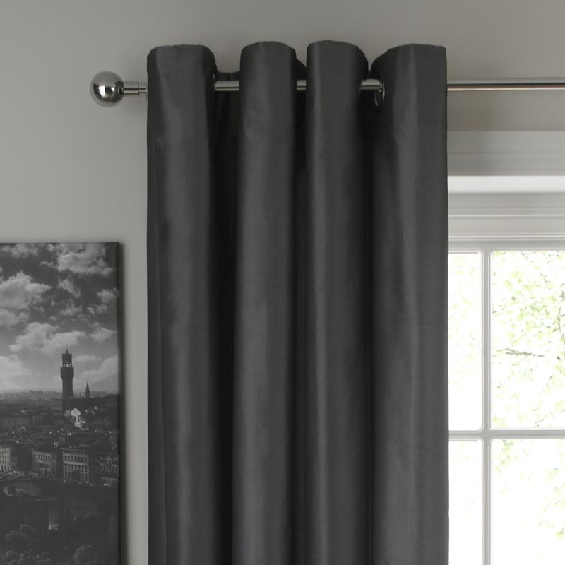 Colours by B&Q Metallic Eyelet Curtains Grey