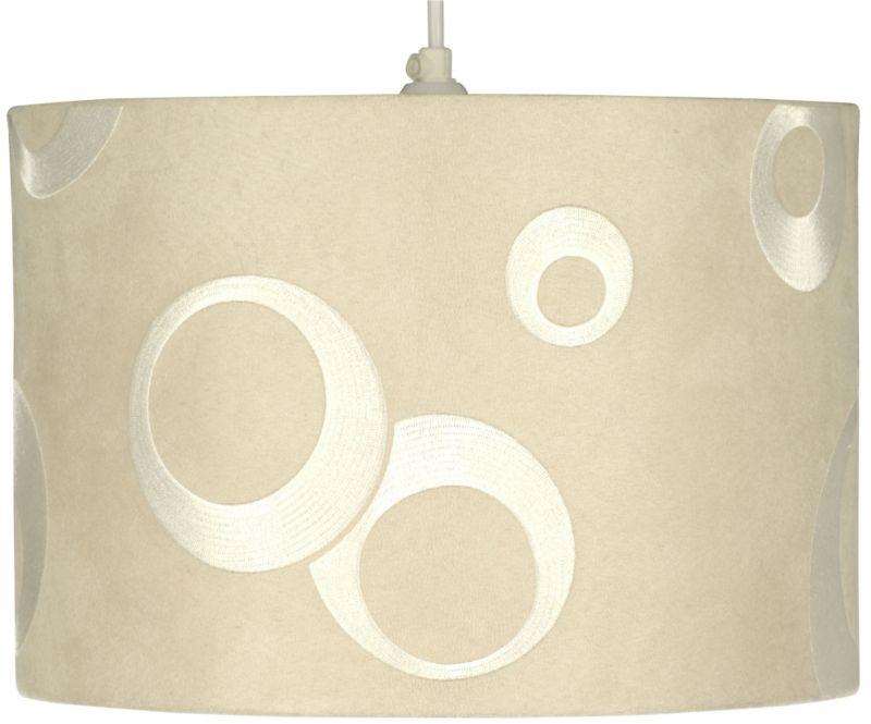 Embroidered Faux Suede Cylinder Shade