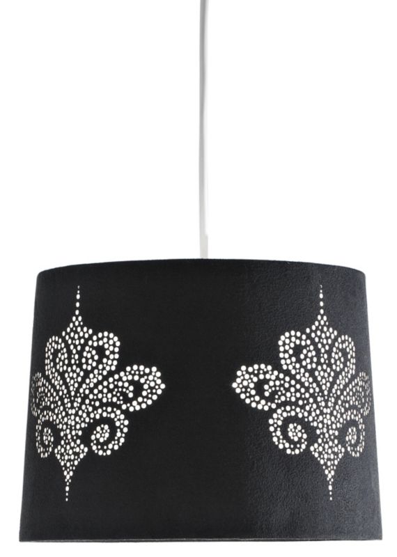 Byrony Black Faux Suede Shade