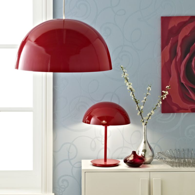 Alternative image for Cupola Metal Table Lamp Red