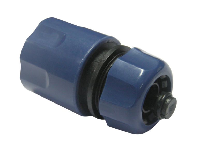 Bandq Value Hose End Water Stop Connector Blue/black
