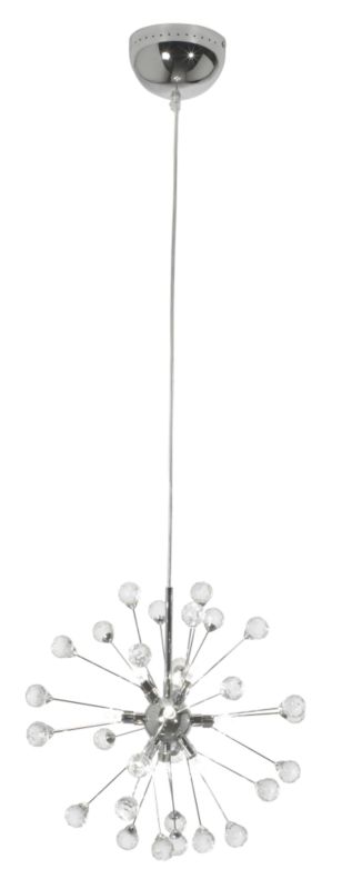 Zeta 10 Light Pendant Clear Acrylic Halogen Fitting