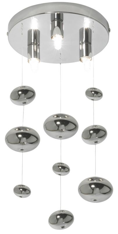 Lights by B&Q Freddie 3 Light Decorative Flush Chrome Plated Effect