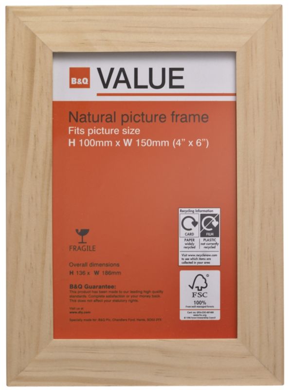 Wooden Photo Frame With Wire Stand Pine Natural 5" x 7"