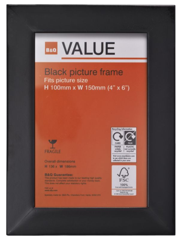 Wooden Photo Frame With Wire Stand Black 5" x 7"