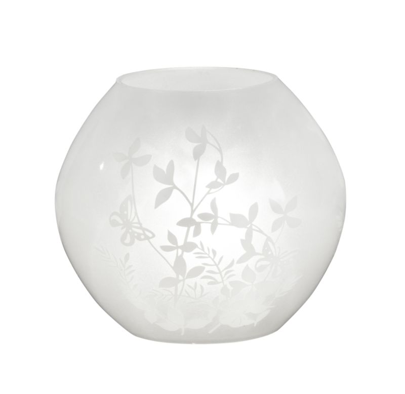 Lights by BandQ Fleur Glass Table Lamp White