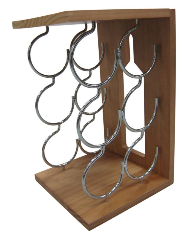 BandQ Bottle Shape Wine Rack Oak Effect WR09003