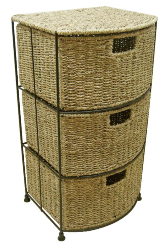 3 Drawer Seagrass Tower