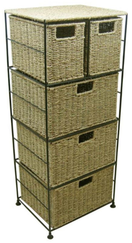 5 Drawer Seagrass Tower
