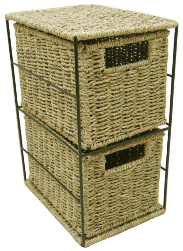 2 Drawer Seagrass Tower