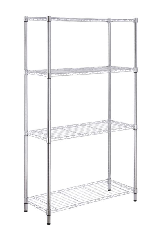 B&Q 4 Tier Metal Shelf Silver Effect