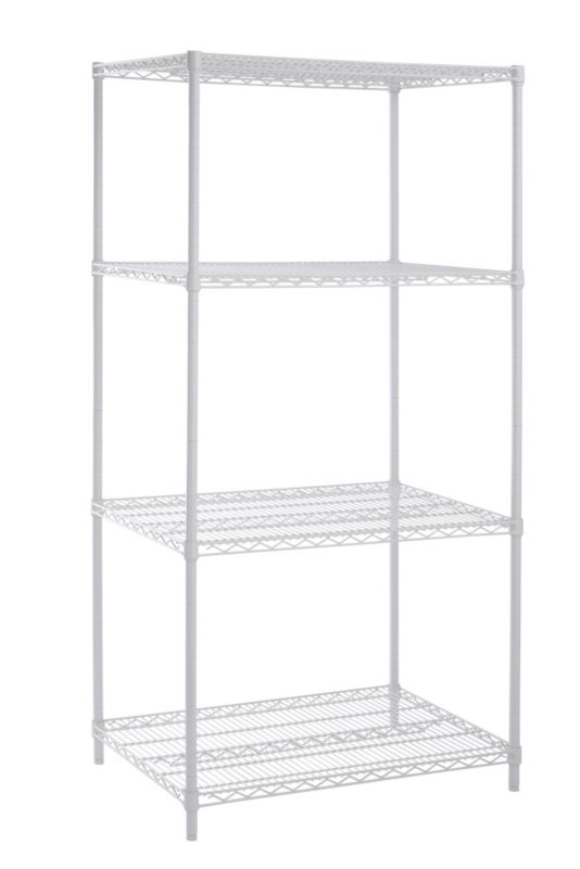 BampQ Select 4 Tier Heavy Duty Metal Shelf White