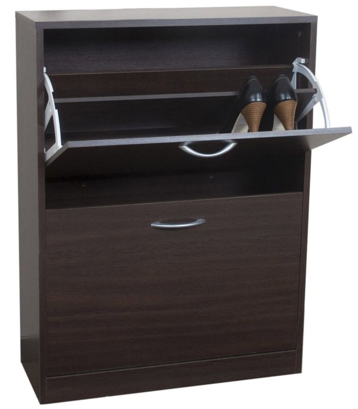 BandQ Select 2 Tier Shoe Cabinet Ebony Effect